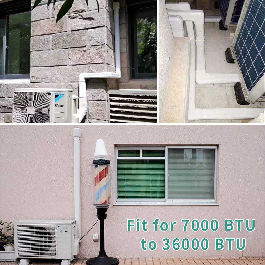 Cestluck 17 Ft PVC Decorative Pipe Line Cover Kit for Ductless Mini Split Air Conditioner-Full Set - Cheap Fitting