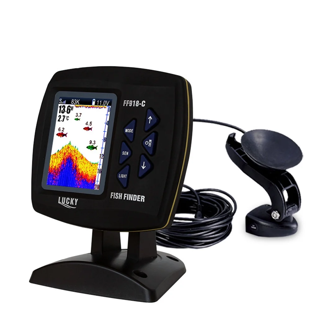 Owsoo FF918-C100DS Color Screen Wired Fish Finder Dual Frequency 328ft100m Water Depth Boat Fish Finder - Cheap Fitting