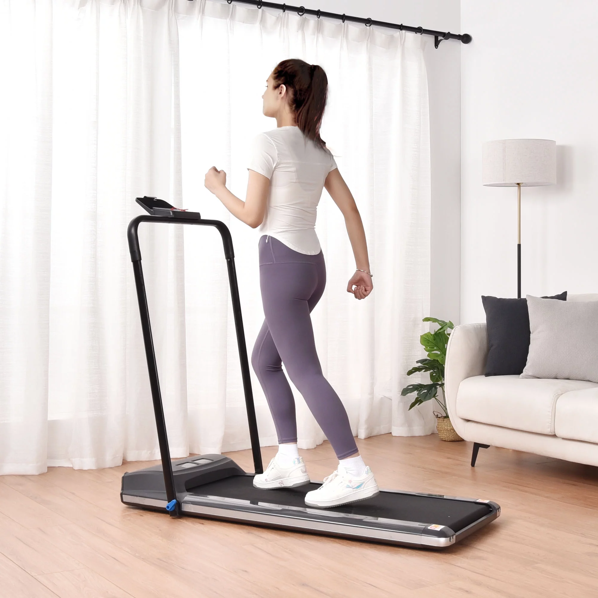 Yescom Folding Electric Treadmill Portable Running Walking Treadmill with LCD Display Easy Assembly for Home Exercise, White - Cheap Fitting