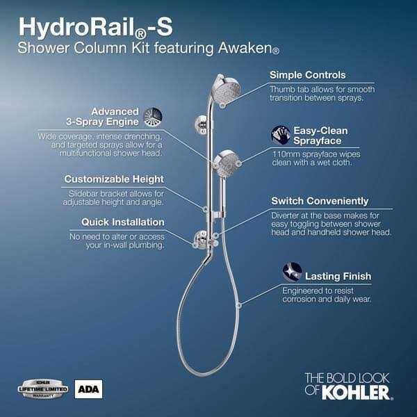 Kohler HydroRail-S Shower column kit - Cheap Fitting