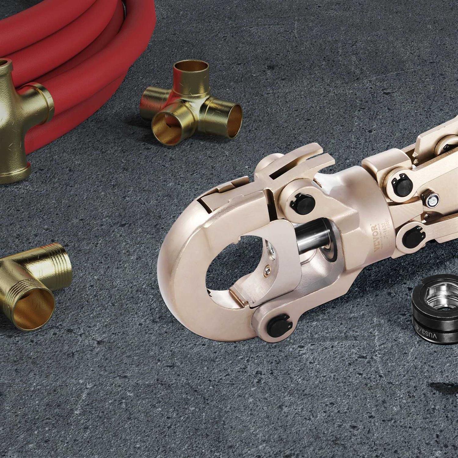 VEVOR Copper Press Tool Tube Fittings Crimping Kit Pro Press Crimper with 1/2 SDSYJVUS123413C2VV0 - Cheap Fitting