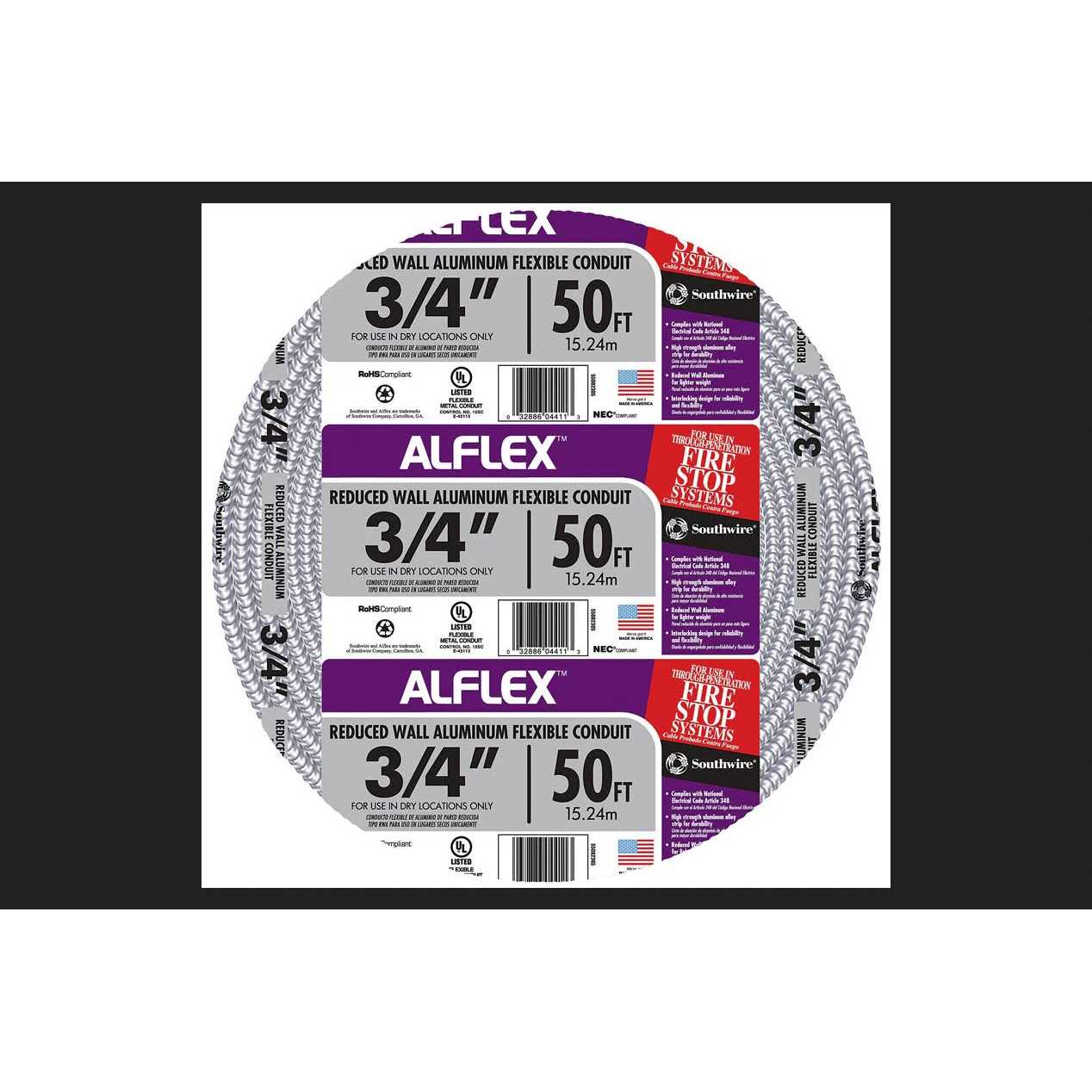 Southwire Alflex FO7500050M Flexible Conduit - Cheap Fitting
