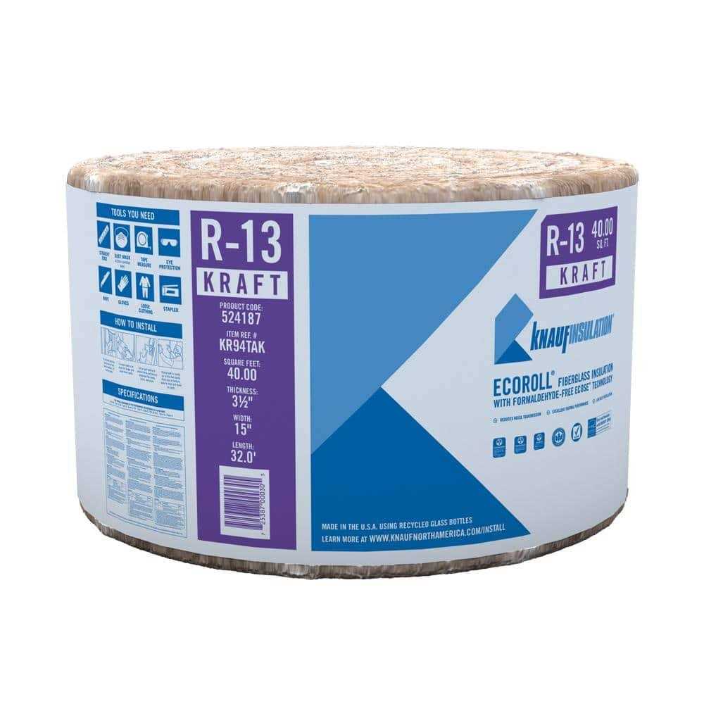 Knauf Insulation KR94E/TAK Kraft Faced Insulation 32 ft L - Cheap Fitting