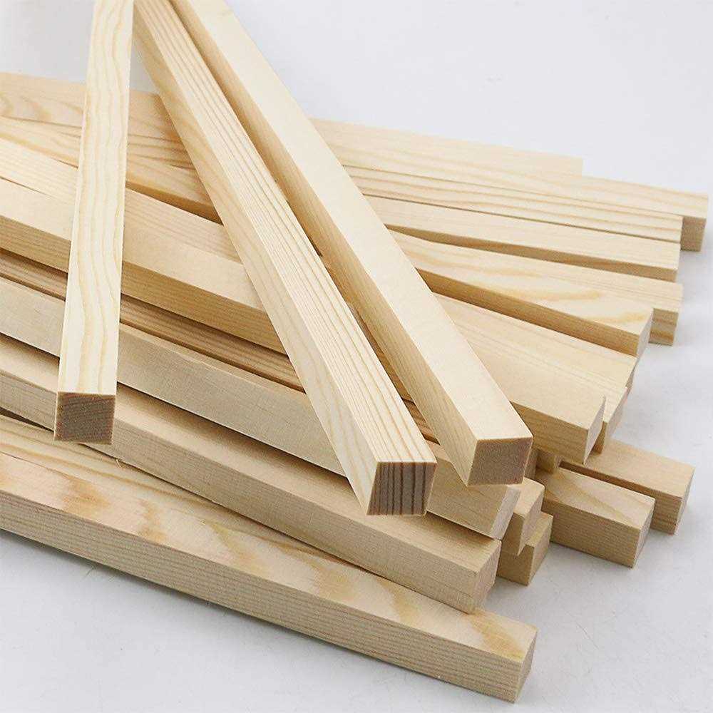 BILLIOTEAM 25 Pack Unfinished Wooden Square Dowel Rod,Hardwood Square Dowel Sticks for DIY Crafts Projects,Home Decor - Cheap Fitting
