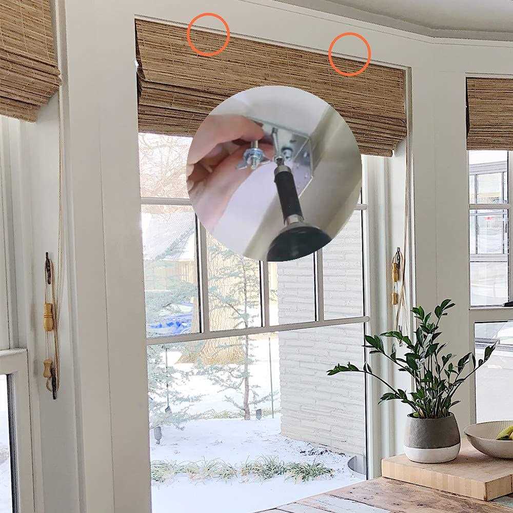 2pcs Mounting L Bracket and wingnut for Woven Wood or Bamboo Shade Universal Design for Inside, Ceiling or Wall Mount Roman Fold Shade - Cheap Fitting