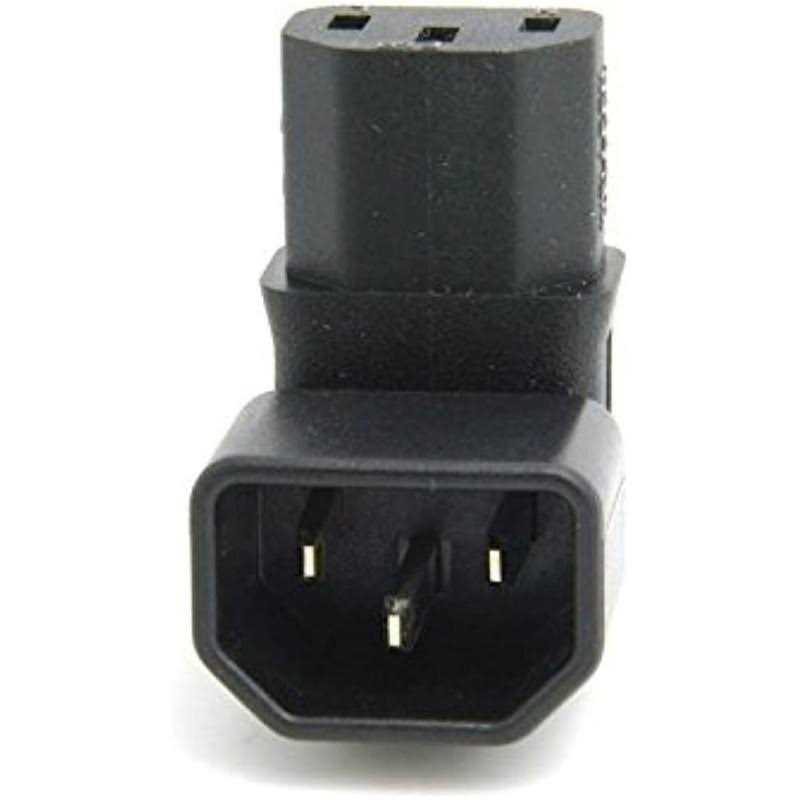 Cy Iec Male C14 To 90 Degree Down Right Angled Iec Female C13 Power Extension Adapter - Cheap Fitting