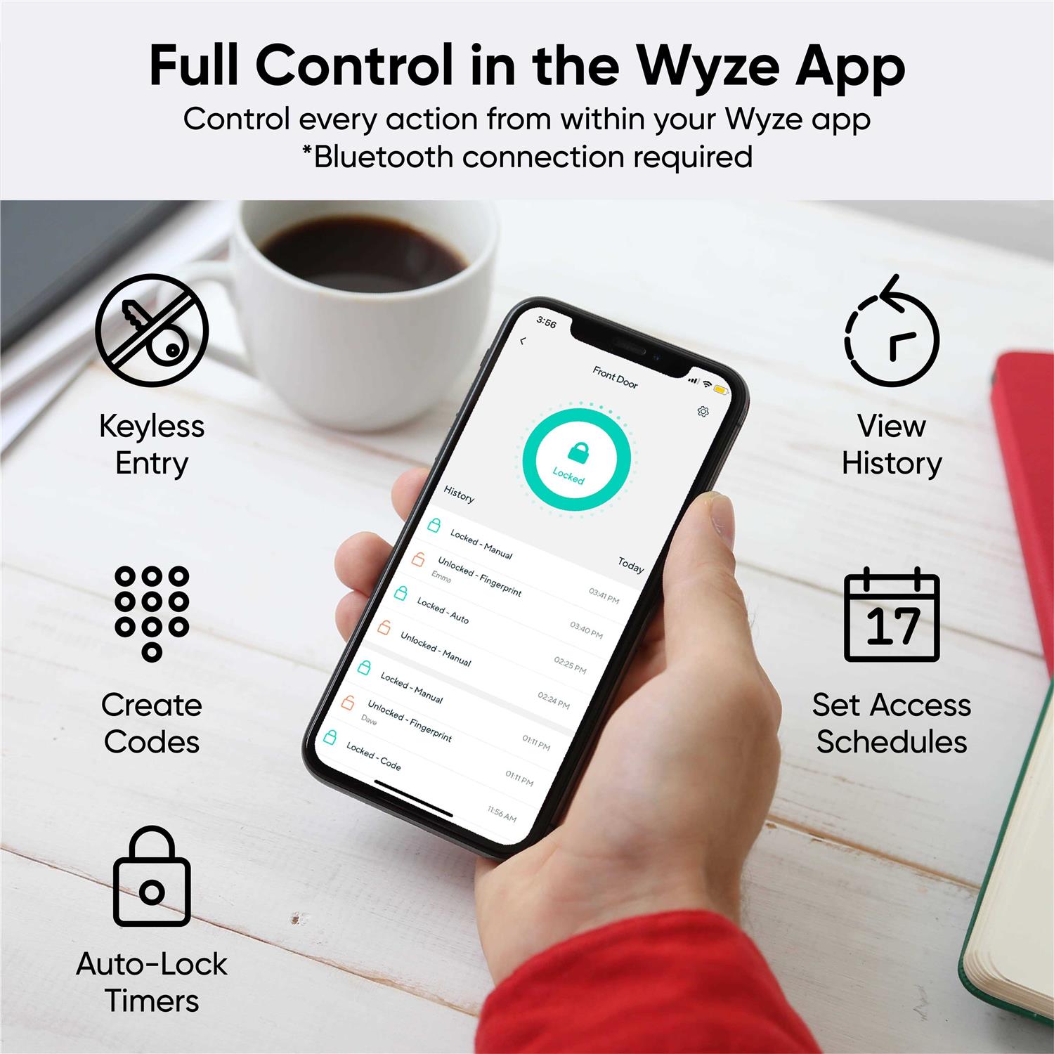 Wyze Lock Bolt Fingerprint Keyless Entry Door Smart Bluetooth - Cheap Fitting