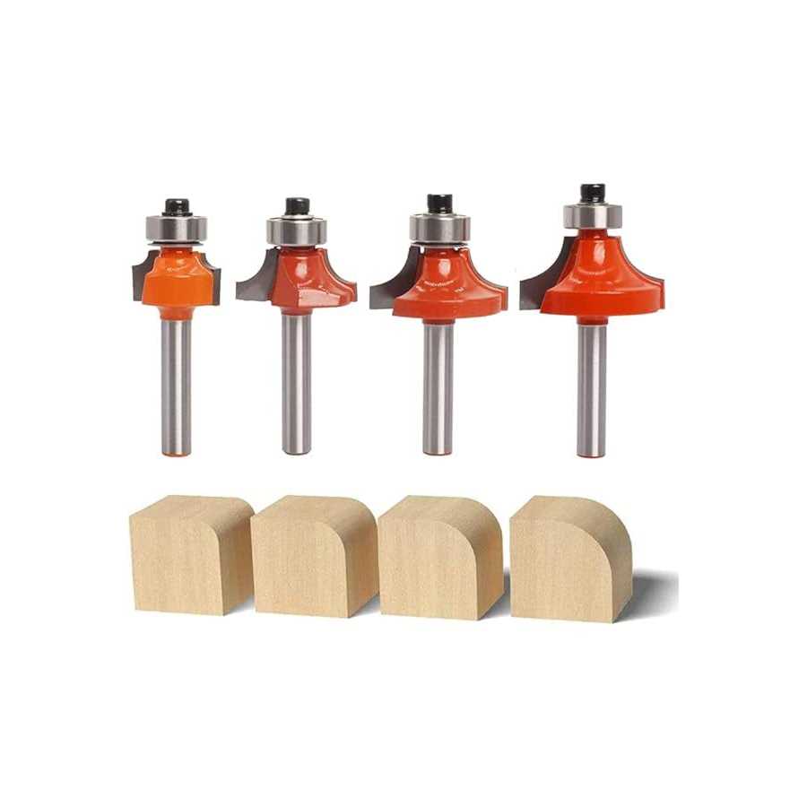 Roundover Router Bit Set 1/4 Shank by Sinoprotools 4pcs Router Roundover Bit - Cheap Fitting