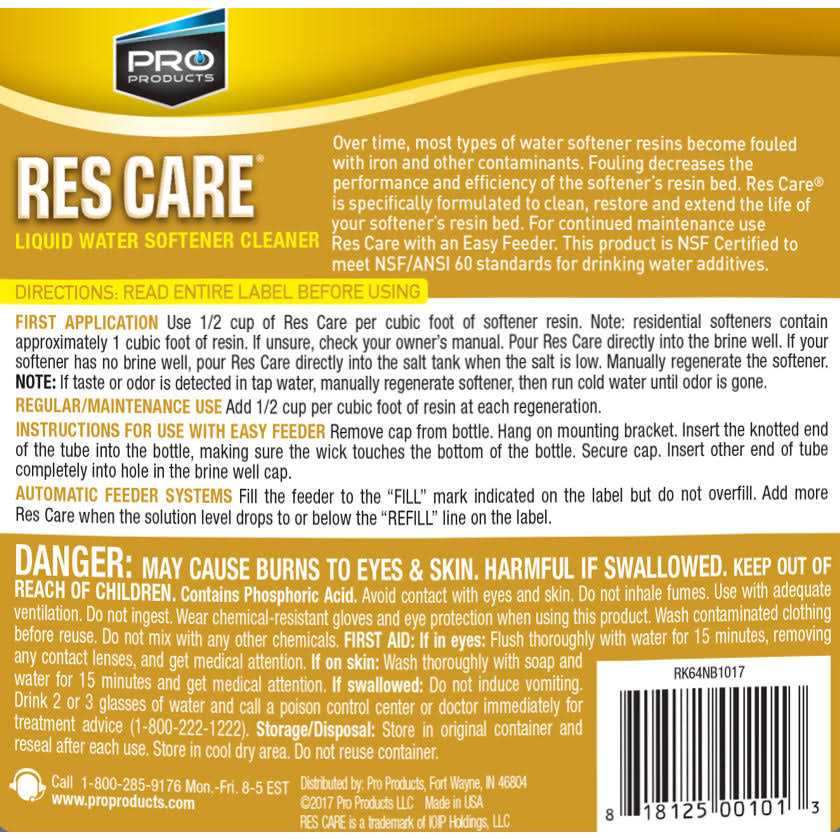 Pro Products RK64N Water Softener Cleaner - Cheap Fitting