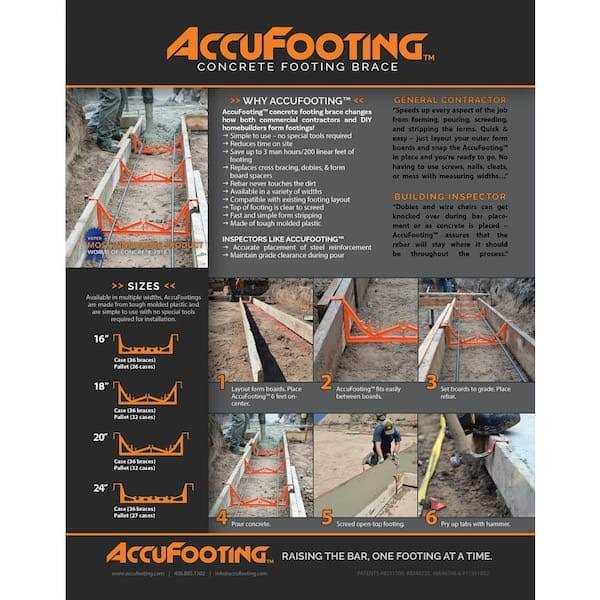 AccuFooting 24 in. Concrete Footing Rebar Chair Spreader - Cheap Fitting