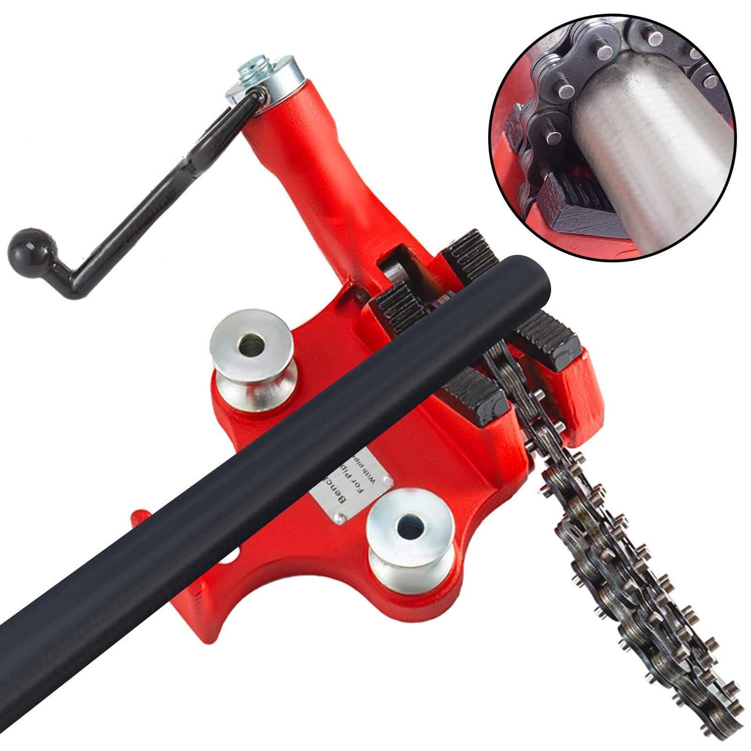 VEVOR 1/8 in. to 5 in. Pipe Capacity Top Screw Bench Chain Vises Heavy-Duty Pipe Threader with Pipe Rest - Cheap Fitting