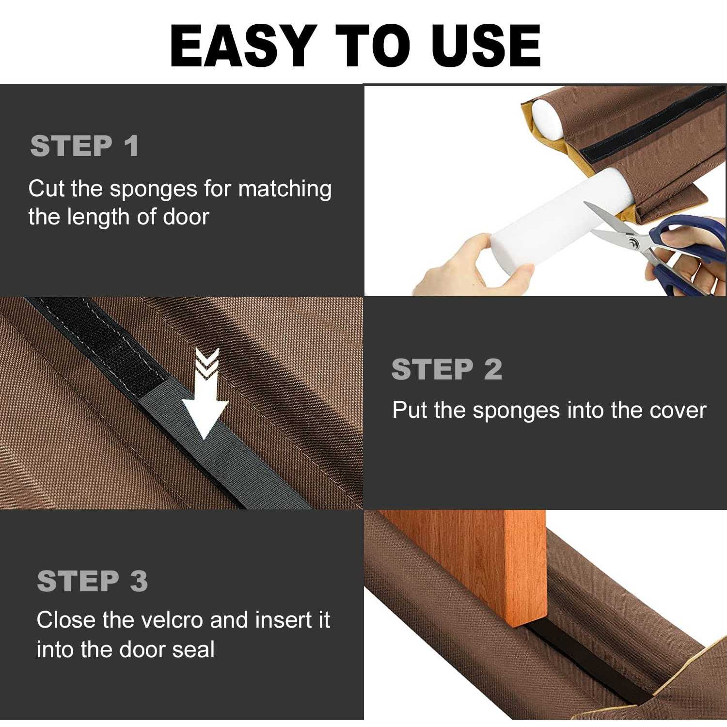 Wexhug Waterproof Twin Door Draft Stopper Adjustable Size 30 to 36 Weather Stripping Noise Blocker Window Breeze Blocker - Cheap Fitting