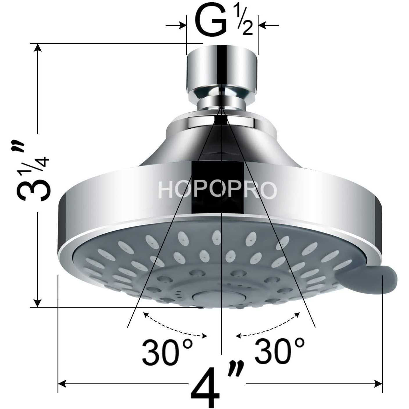 HOPOPRO NBC News Recommended 5 Modes High Pressure Shower Head 4.1 Inch High Flow Fixed Showerheads Bathroom Showerhead for Luxury Shower Experience - Cheap Fitting
