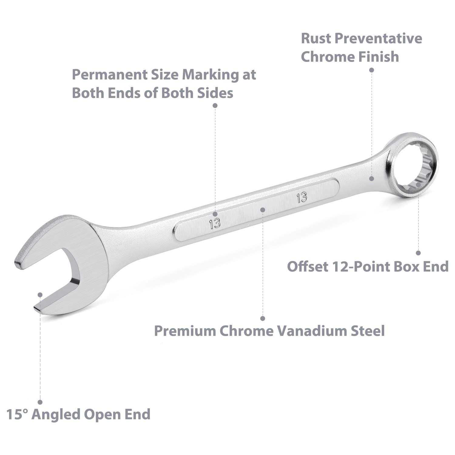 19-Piece Complete Metric Combination Wrench Set in Roll-up Pouch No Skipped Metric Sizes 6mm - Cheap Fitting