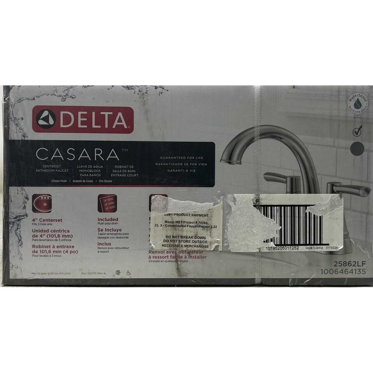 Delta 25862LF Casara 4 in. Centerset Double Handle Bathroom Faucet in Polished Chrome - Cheap Fitting