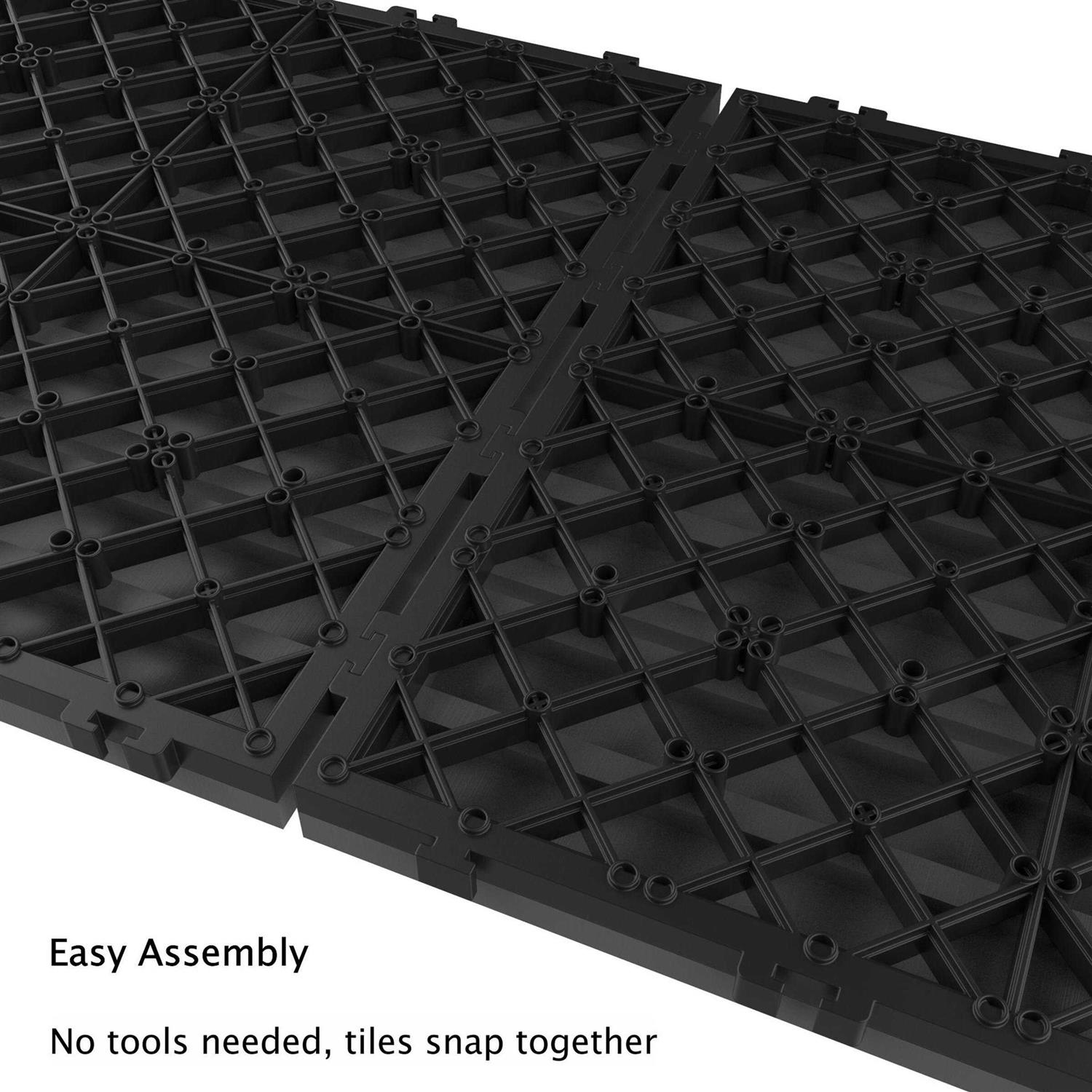 Pure Garden 12 in. x 12 Outdoor Interlocking Slat Polypropylene Patio and Deck Tile Flooring - Cheap Fitting