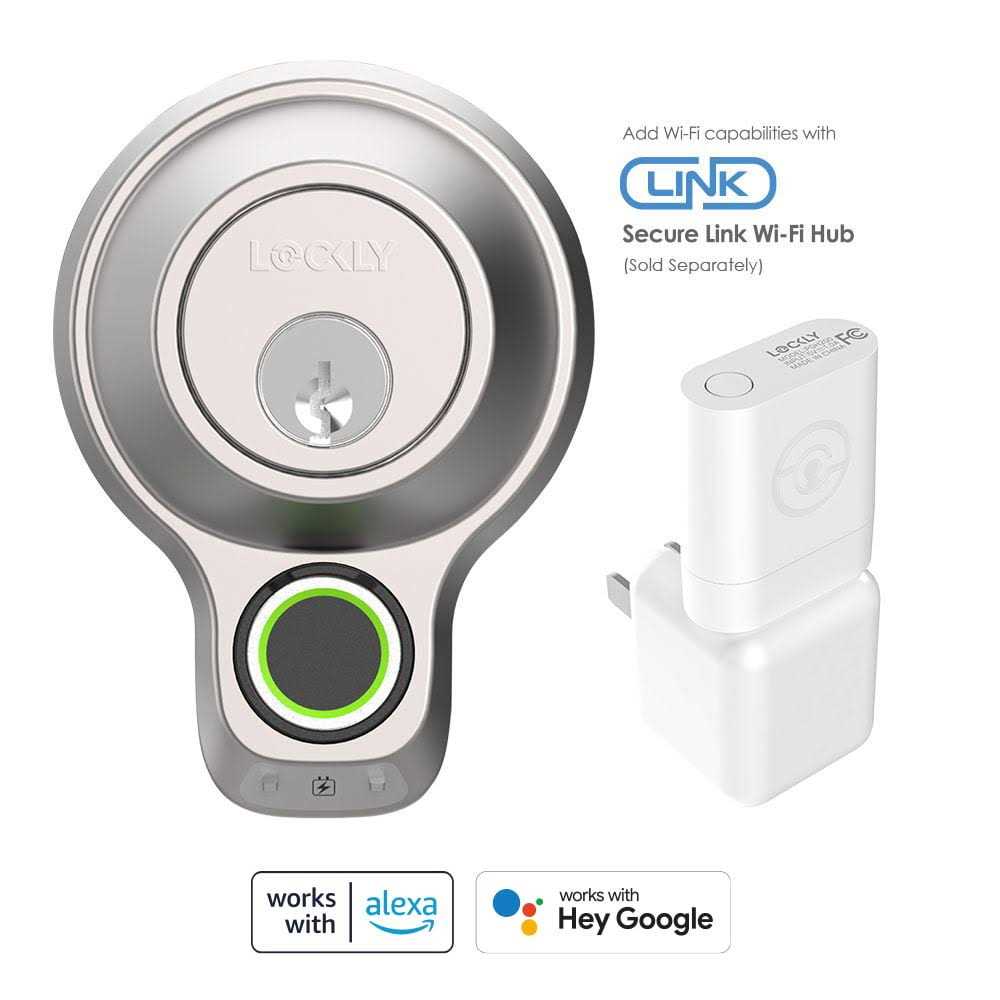Lockly Flex Touch Satin Nickel Single-Cylinder Bluetooth Mobile App Controlled Deadbolt Lock with Biometric 3D Fingerprint - Cheap Fitting