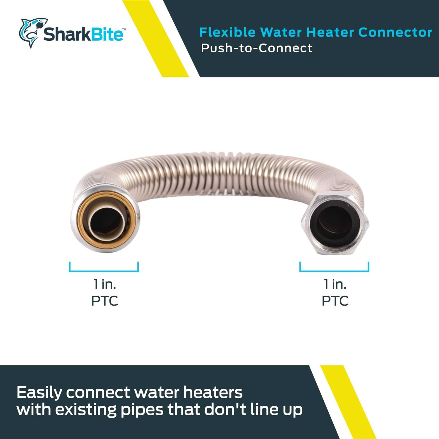 SharkBite 1 in. Push-to-Connect x 1 in. FIP x 24 in. Corrugated Stainless Steel Water Softener Connector - Cheap Fitting