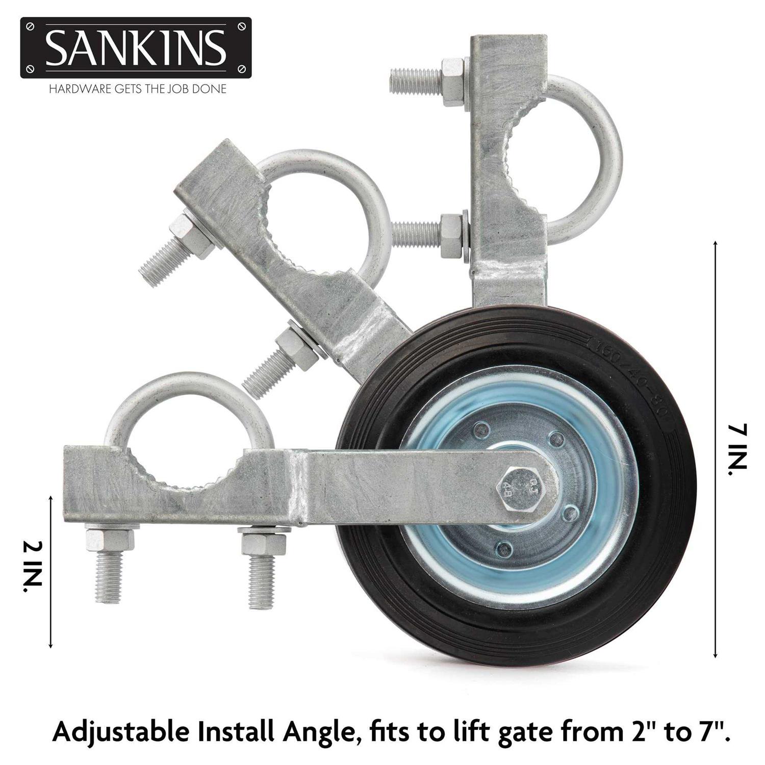 SANKINS Gate Helper Wheel for Supporting Metal Swing Gates with 1-5/8 Thru 2 Gate Frames - Cheap Fitting