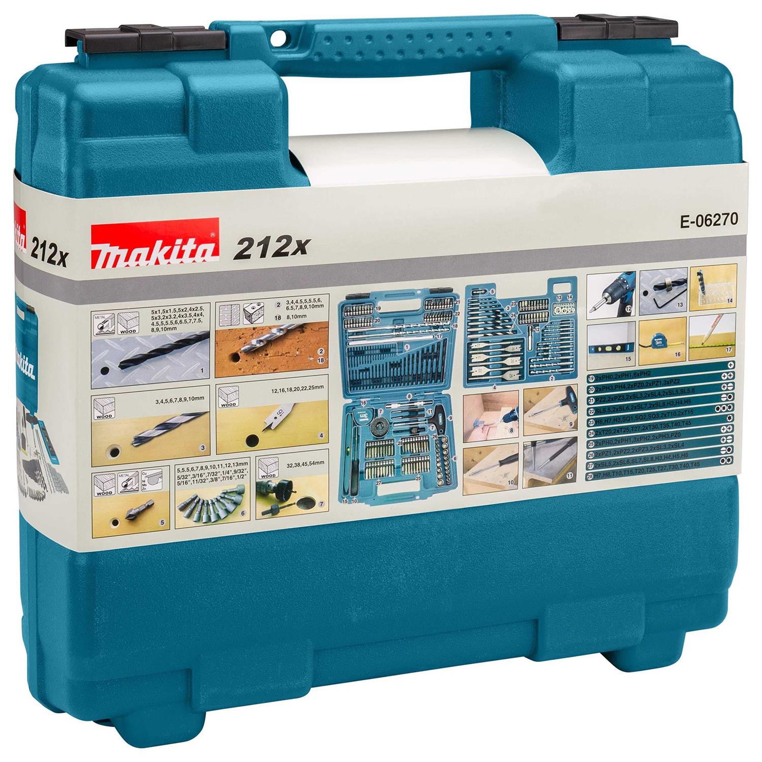 Makita E-06270 Multipurpose Drill bit Set 212 Units - Cheap Fitting