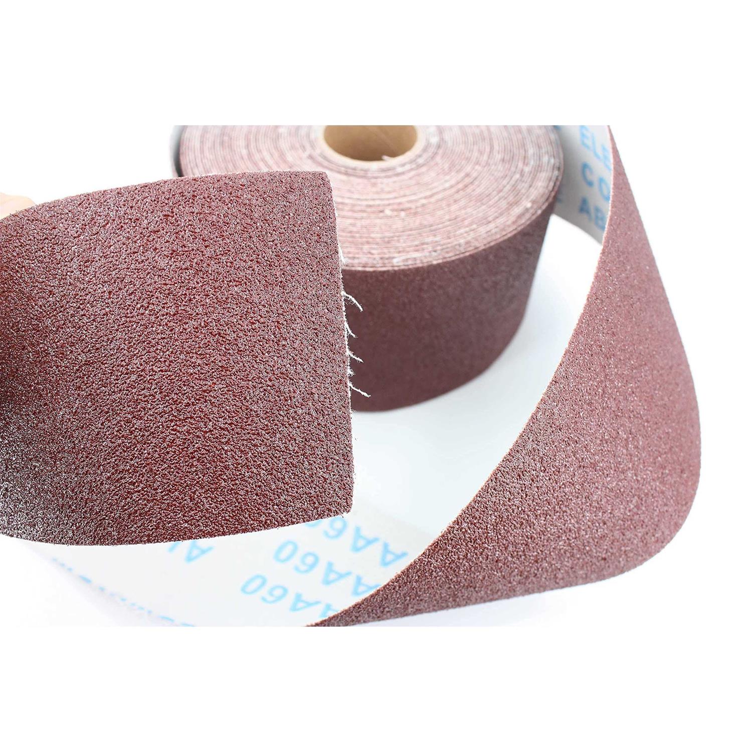 AcbbMns Ready-to-wrap Ready-to-cut 3 wide by 49 Feet long Aluminium Oxide Abrasive for Drum Sander Sandpaper Continuous Roll 120 - Cheap Fitting