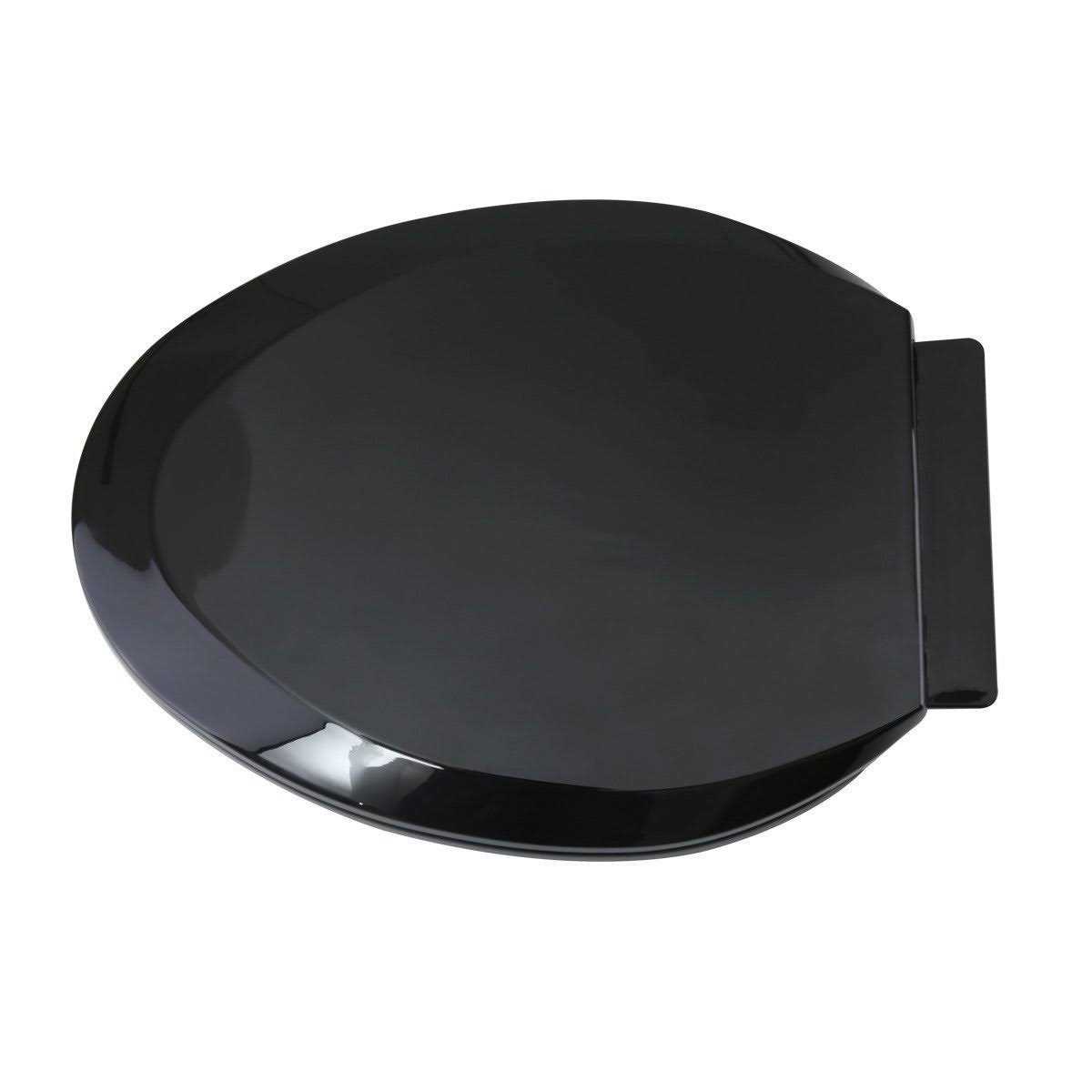 Renovators Supply Manufacturing Black Plastic Soft Close Toilet Seat Elongated - Cheap Fitting