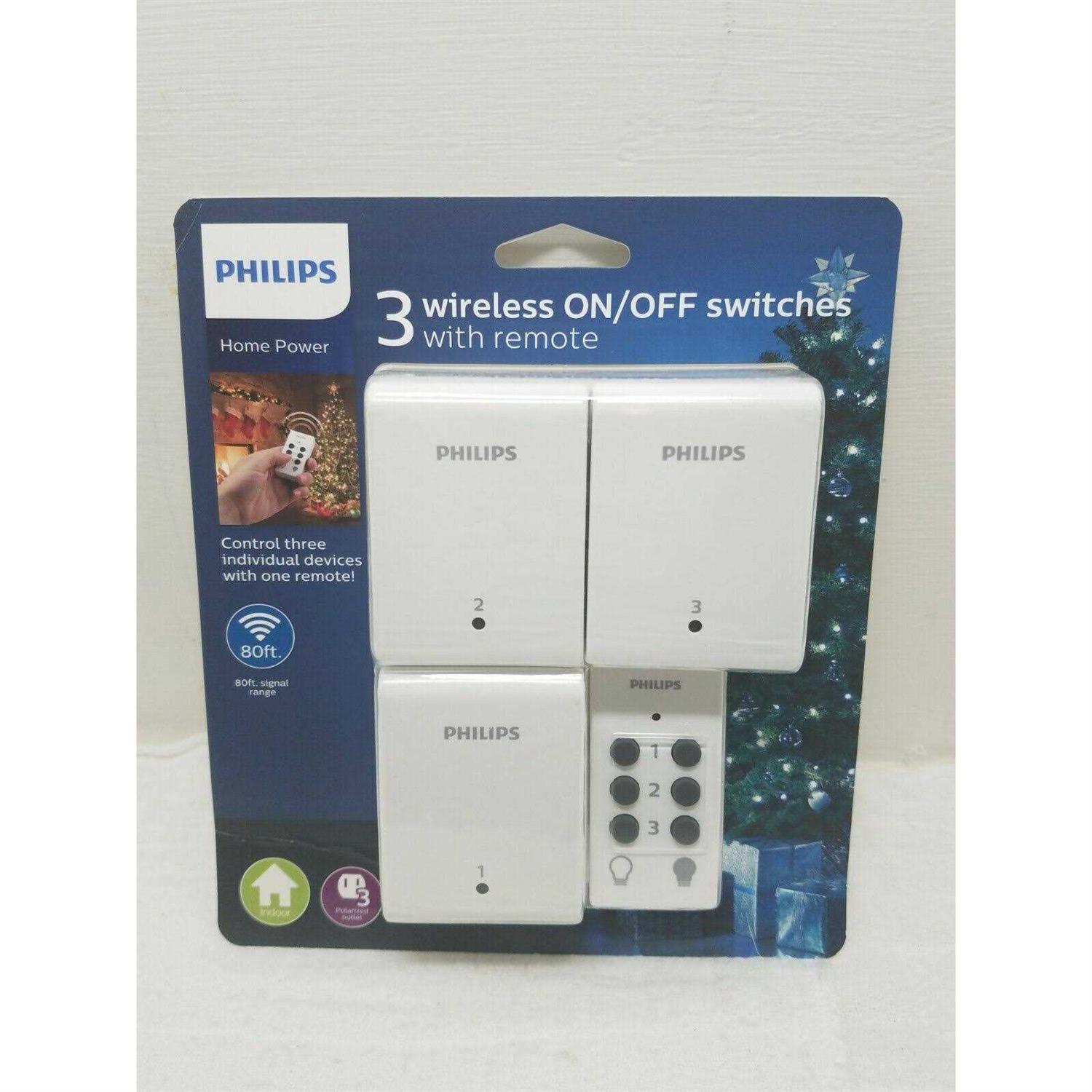 Philips 3 Wireless ON/OFF Switches with Remote - Cheap Fitting
