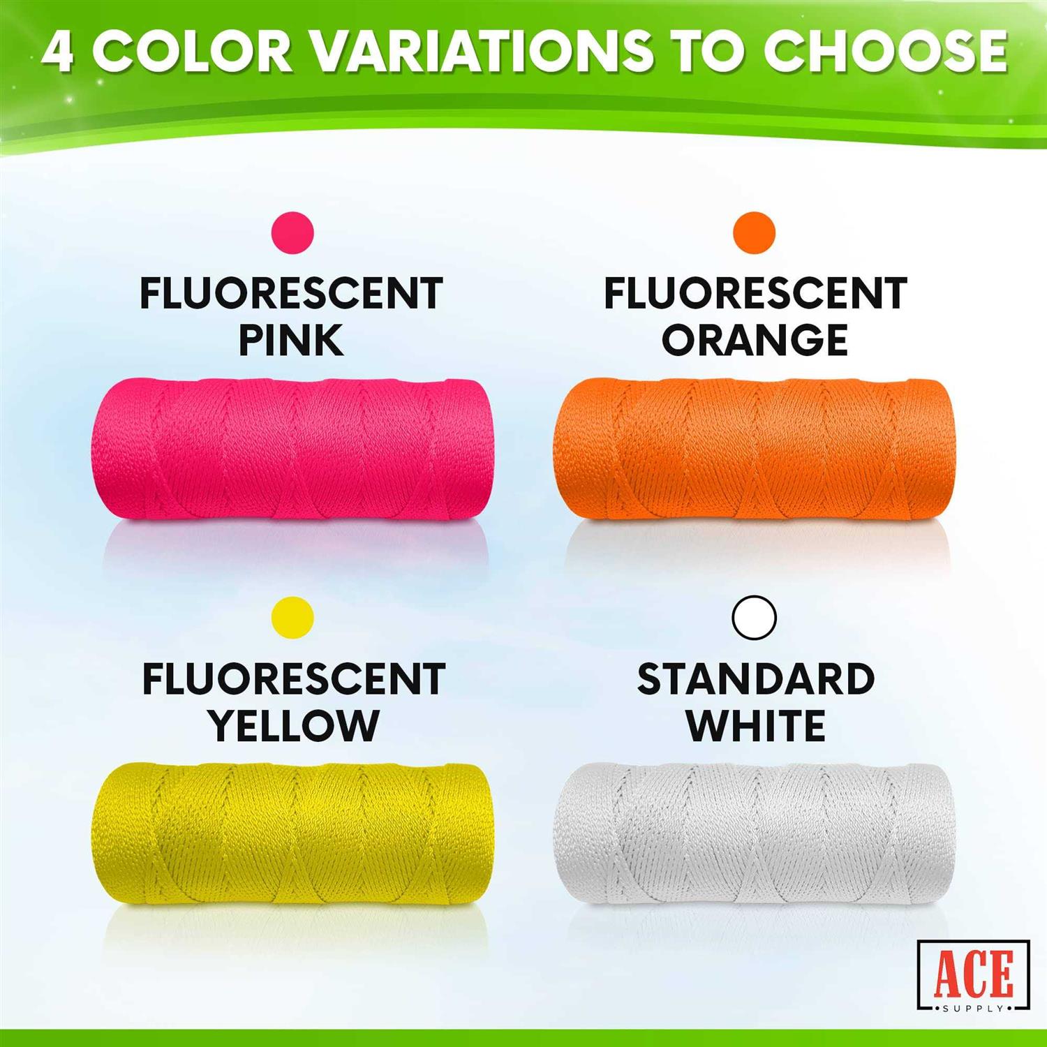 Ace Supply White Mason Line String Line #18 Braided Nylon String - Cheap Fitting