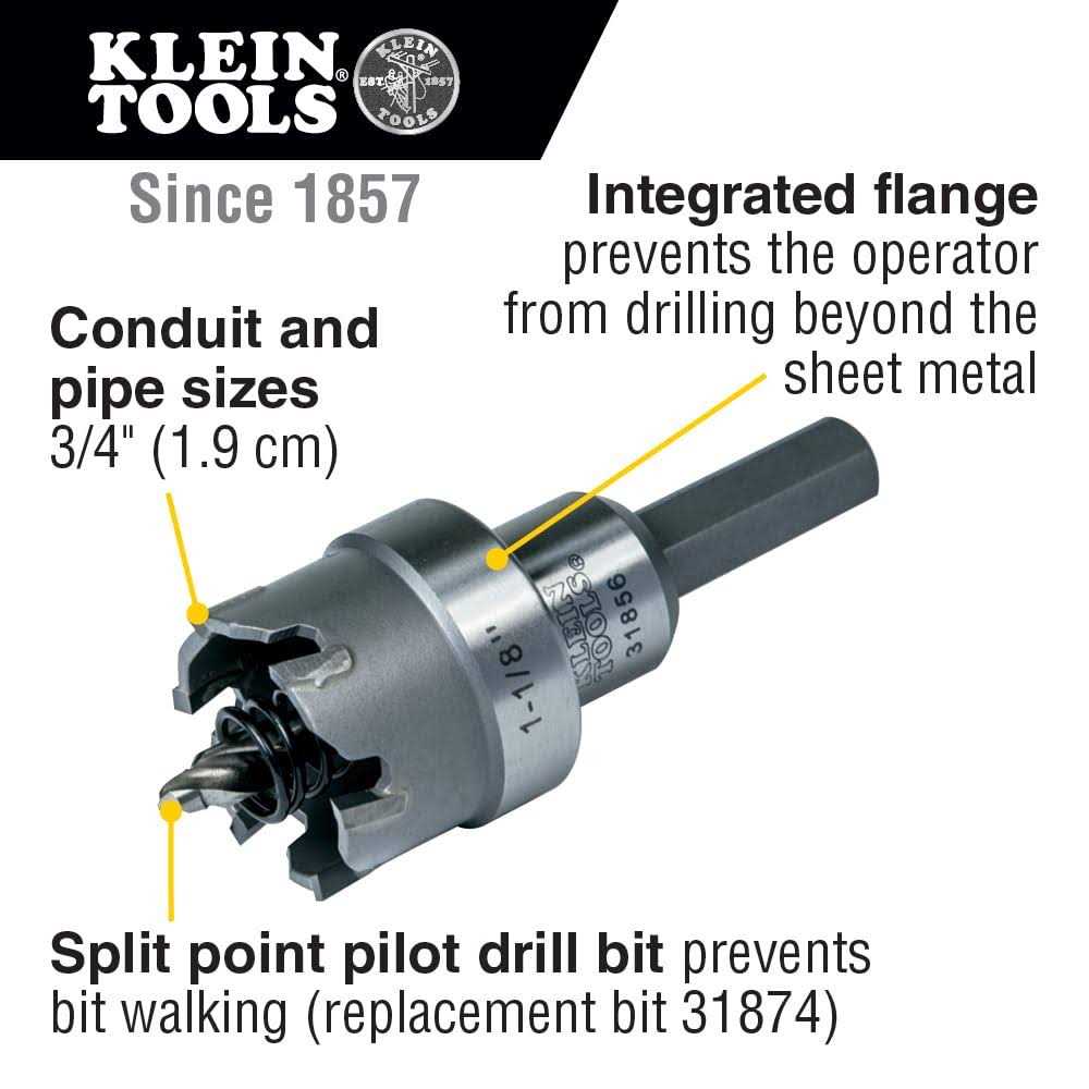 Klein Tools 31856 Carbide Hole Cutter - Cheap Fitting