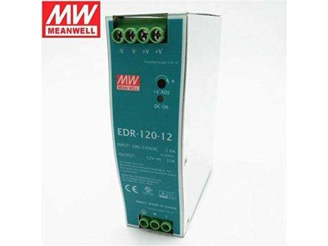 Mean Well EDR-120-12 Single Output Din Rail Power Supply 12V 10 Amp 120W - Cheap Fitting