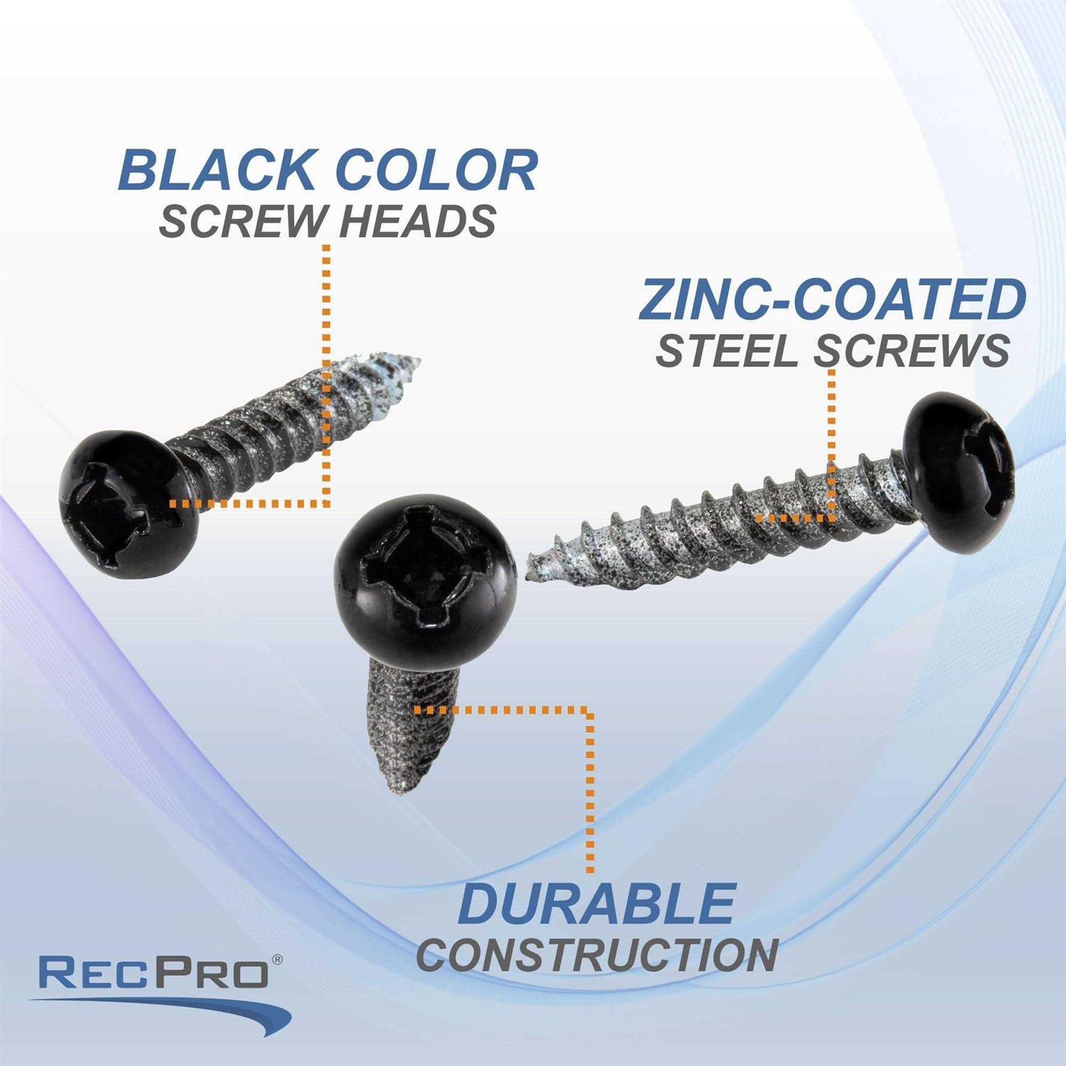 Recpro 8×1 Pan Head Metal RV Screws Polar Black - Cheap Fitting