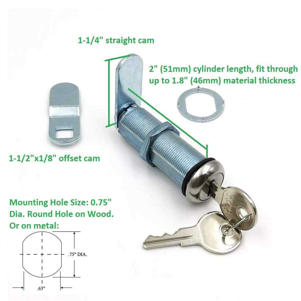 Milcraft Extra-Long RV Cam Lock with 8025 Key Code, 2 Inch Weather Resistant Cam Lock for RV, Thick Drawer, and Compartment Door - Cheap Fitting