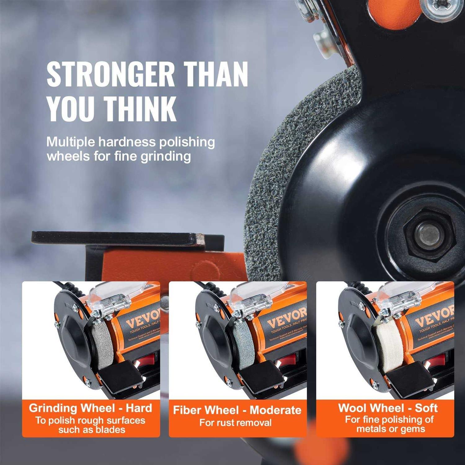 VEVOR Bench Buffer Polisher Bench Buffer Grinder Polishing & Buffing Machine for Metal/Jewelry/Wood/Jade/Plastic/Silver DIY - Cheap Fitting