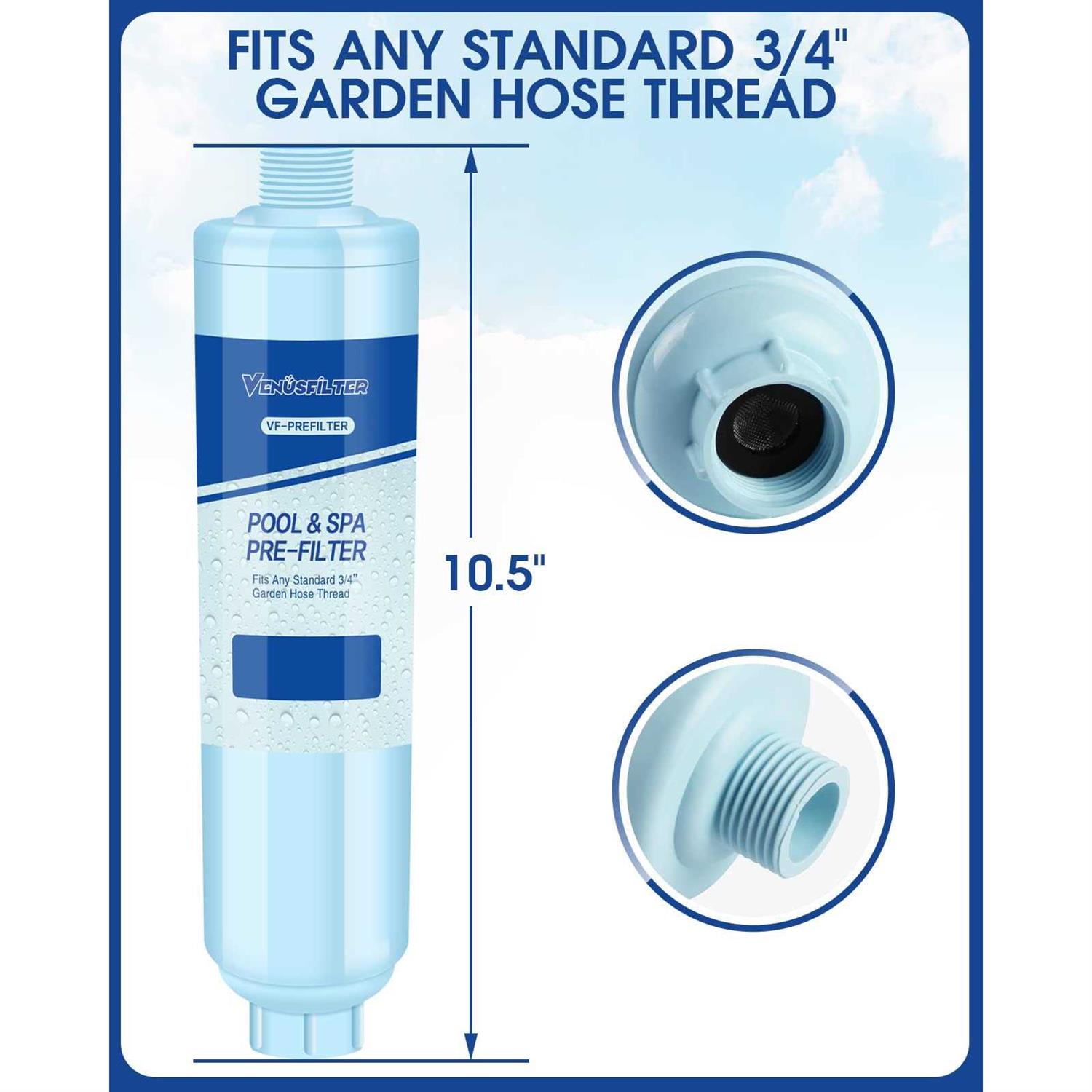 Garden Hose Filter for Filling Hot Tub, Pool, Spa, Greatly Reduces Sediment, Chlorine, Heavy Metals and Odors - Cheap Fitting