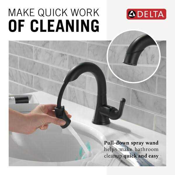 Delta Kayra Single Handle Pull-Down Bathroom Faucet - Cheap Fitting
