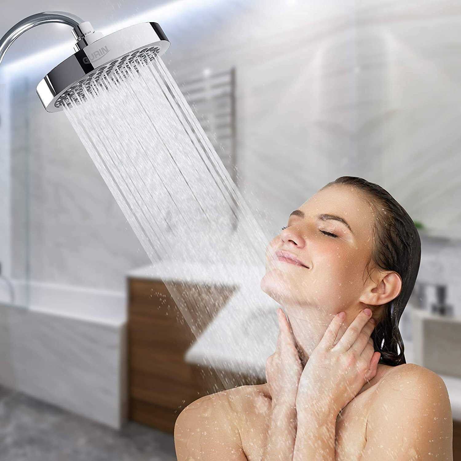 Gurin Shower Head High Pressure Rain Luxury Bathroom Showerhead with Chrome Plated Finish - Cheap Fitting