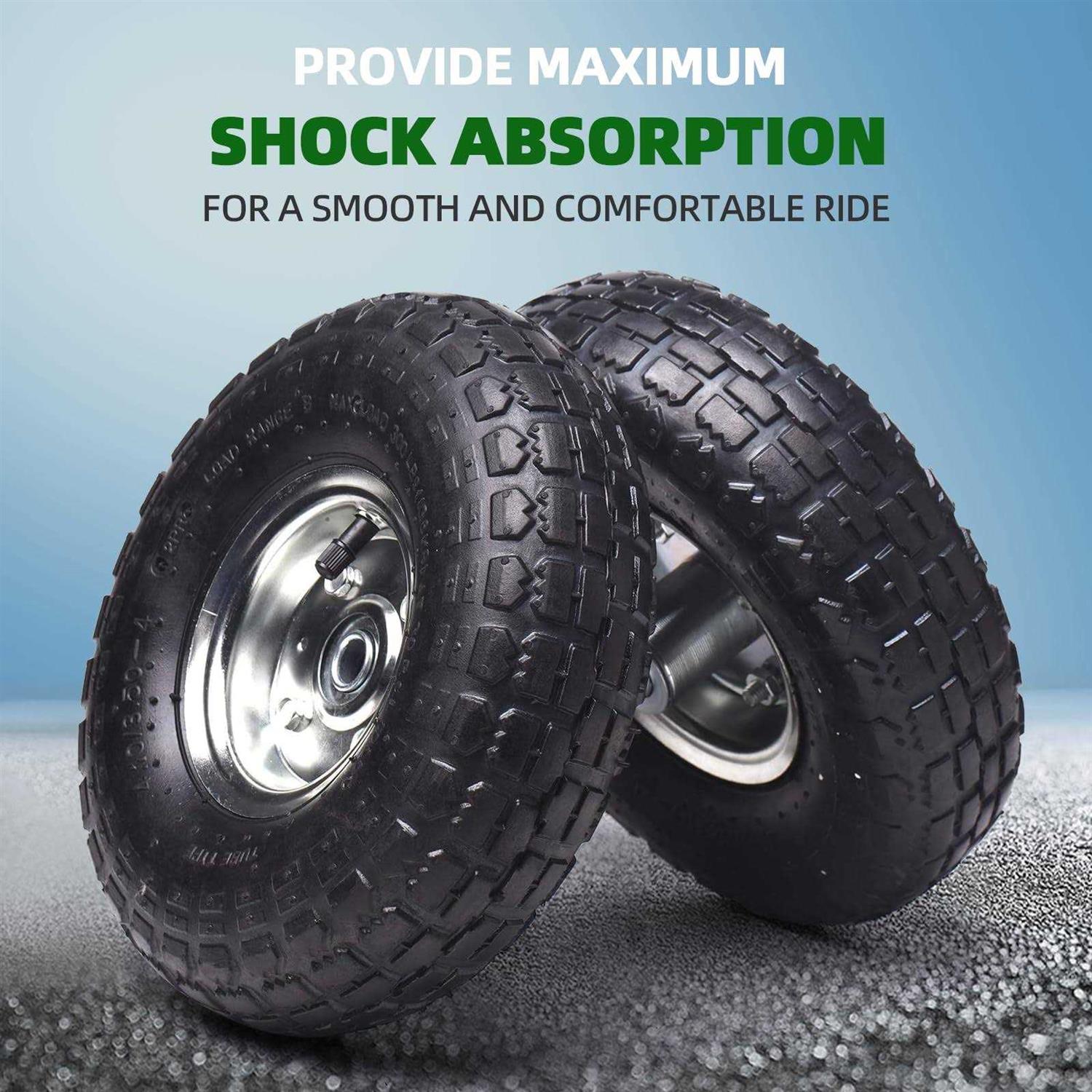 Ar-pro Heavy-duty 4.10/3.50-4 Tire and Wheel Exact Replacement 10 Inch Pneumatic Tire Wheels - Cheap Fitting