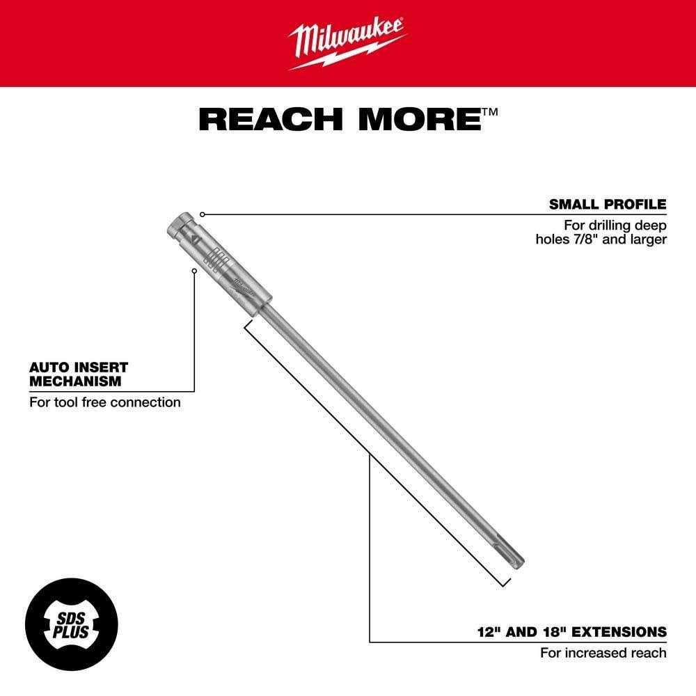 Milwaukee PLUSLOK SDS-Plus Extension 48-20-6945 - Cheap Fitting