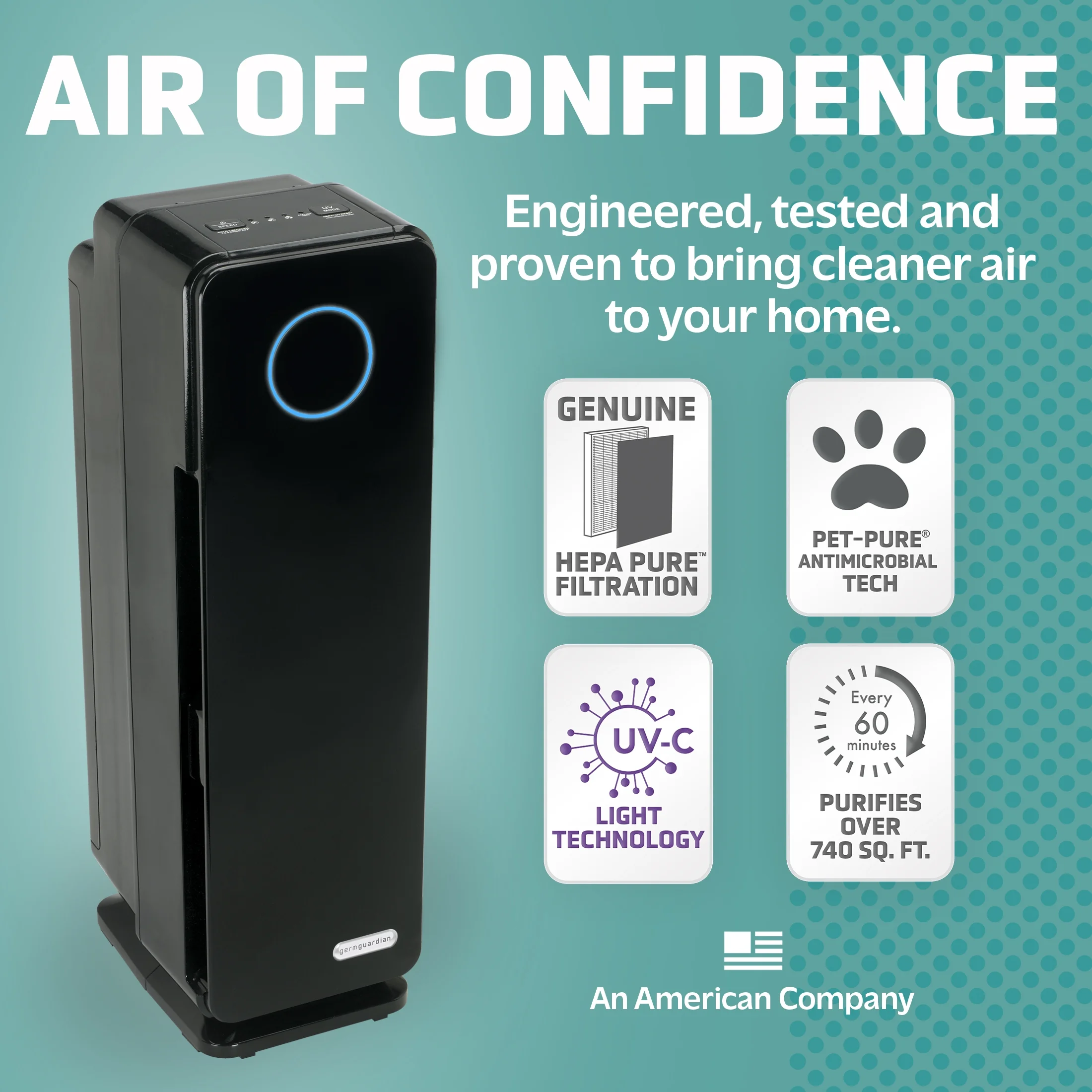 GermGuardian Air Purifier with HEPA Filter, UV-C, Removes, Odors, Mold, 743 Sq. ft., AC4300BPTCA - Cheap Fitting