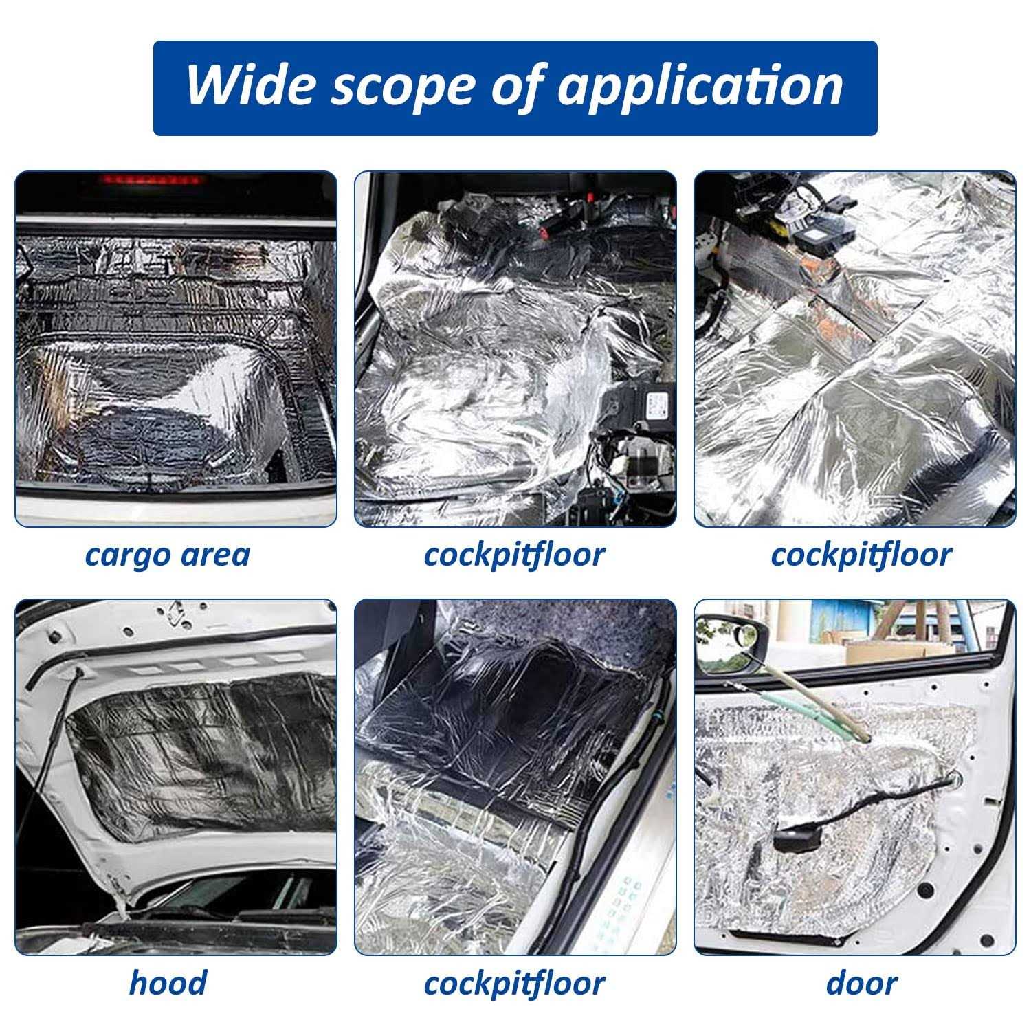 Car Heat Sound Deadening Insulation Mat – 197 Mil Automobile Sound Deadening & Heat Insulation Material for Auto Hood Engine Roof Door - Cheap Fitting