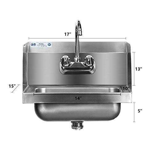 HALLY Stainless Steel Sink for Washing with Faucet 17 x 15 Inches - Cheap Fitting