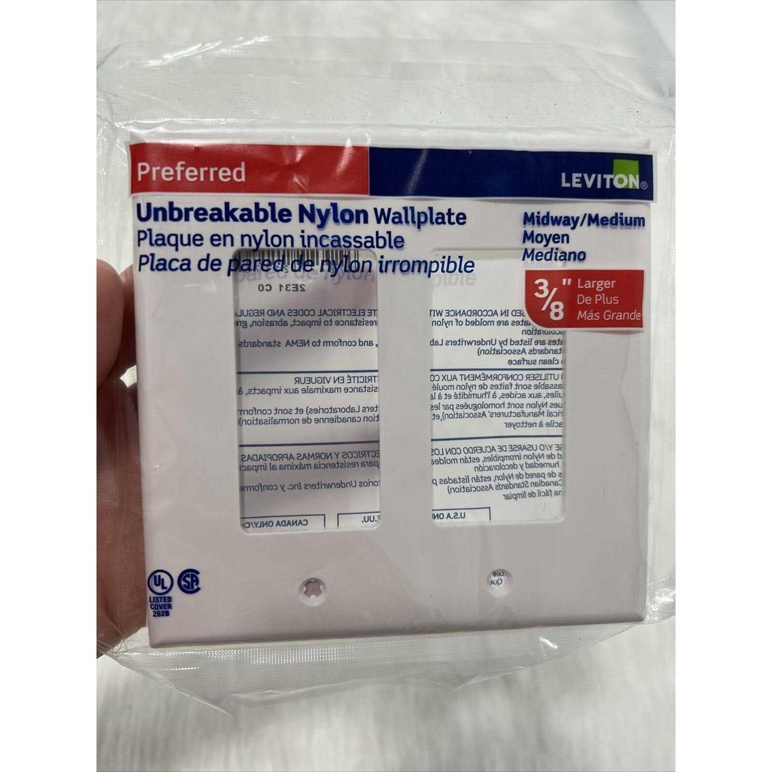 Leviton PJ262-W 2-Gang Decora Wall Plate - Cheap Fitting