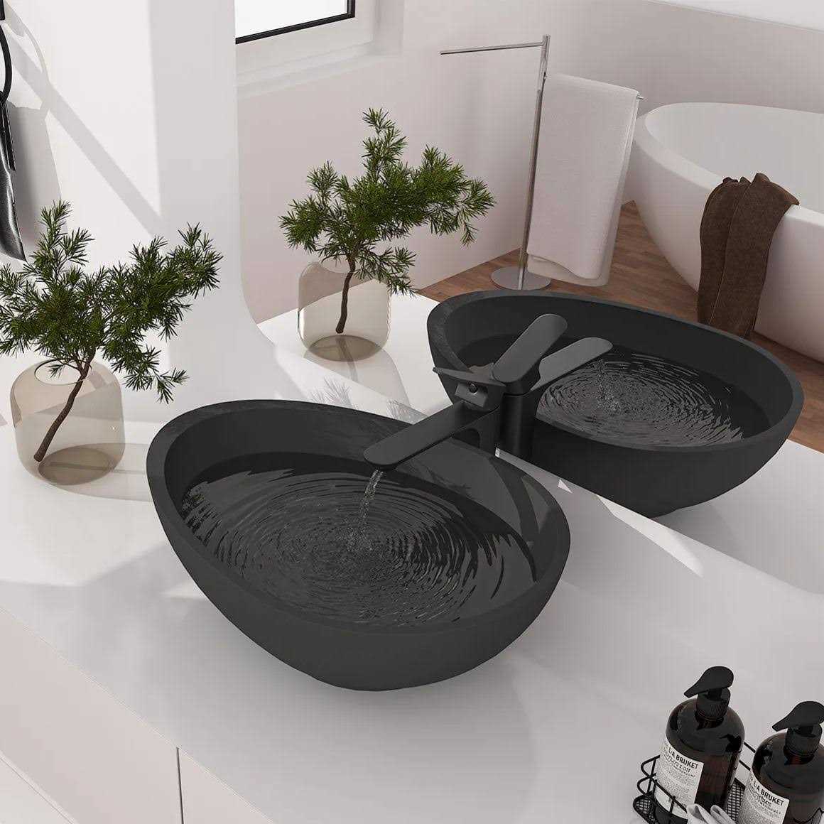 CASAINC Concrete Egg-shaped Bathroom Sink Vessel Sink Art Basin CA-VS1026-BE - Cheap Fitting