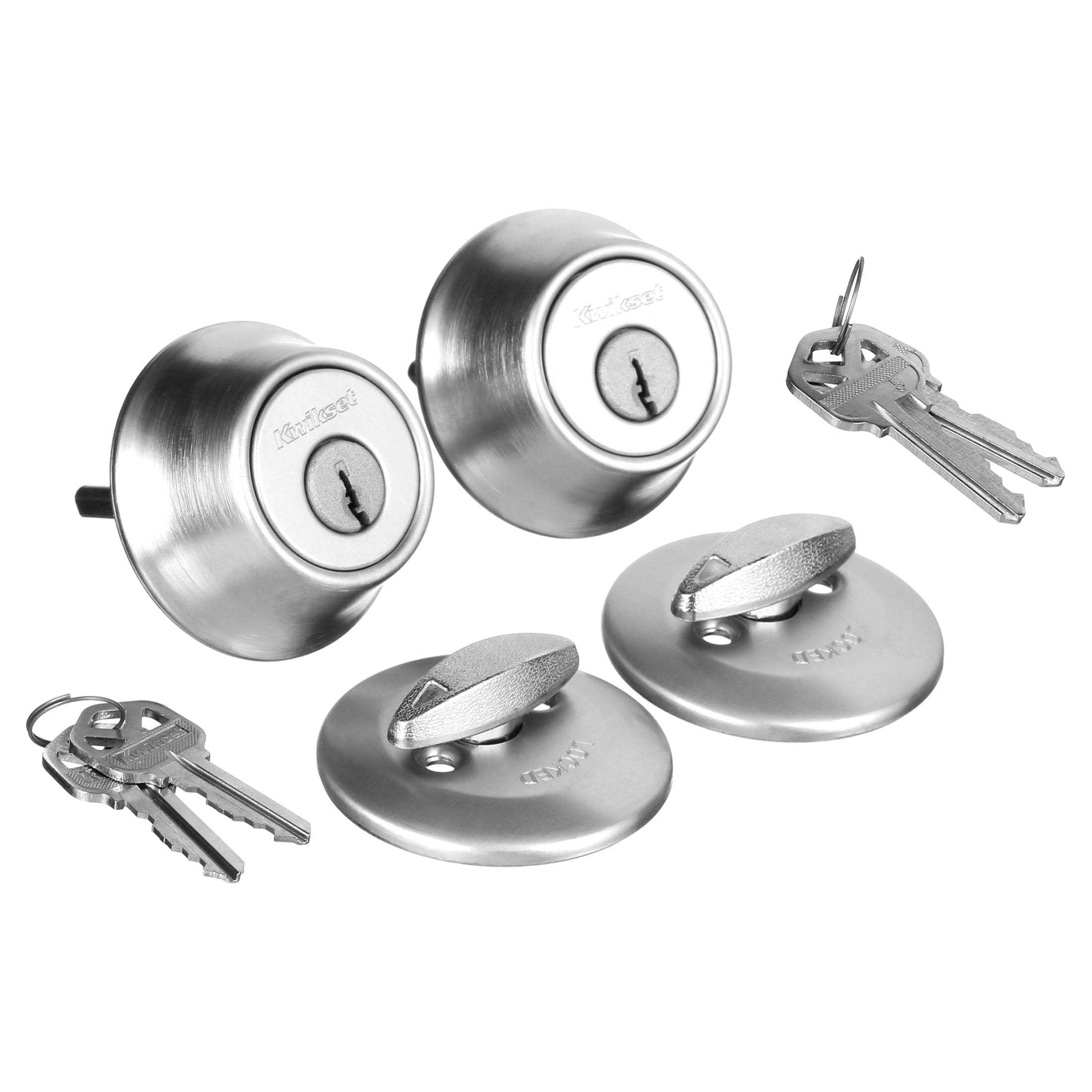 Kwikset Tylo Satin Chrome Deadbolt and Entry Door Knob 1-3/4 - Cheap Fitting