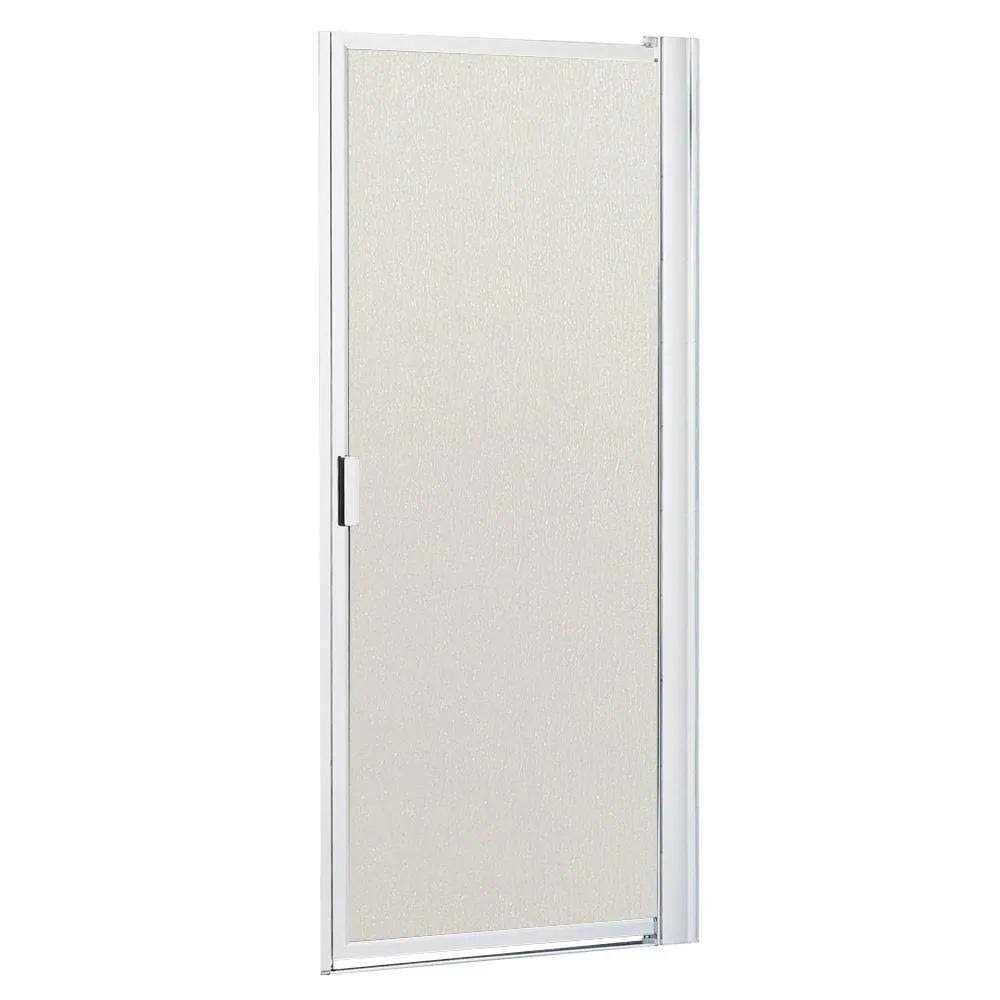 Contractors Wardrobe Model 6100 63 in. Framed Pivot Shower Door in Bright Clear with Rain Glass - Cheap Fitting