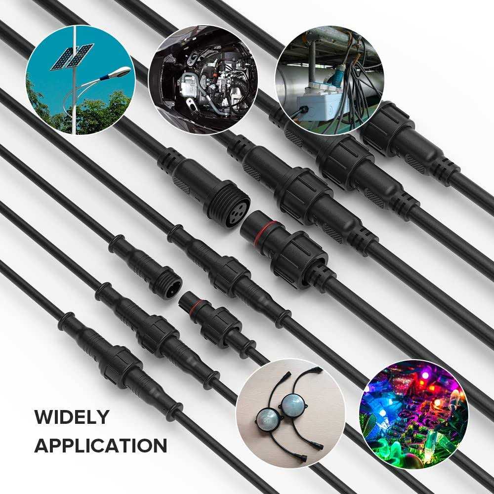 Hysmigor 3 Pin Electrical Connector 22AWG IP65 Male Female Connector 7.87in/20cm Extension Cable for Car,Truck,Boat,Indoor/Outdoor LED Strip Lights - Cheap Fitting