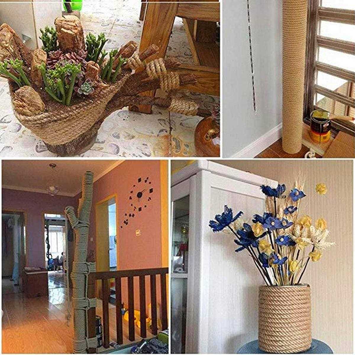 Natural Jute Rope Hemp Rope Strong Jute Twine for Crafts Gardening Hammock Decorating	Natural Jute Rope Hemp Rope Strong Jute Twine for Crafts Gardening Hammock Decorating - Cheap Fitting