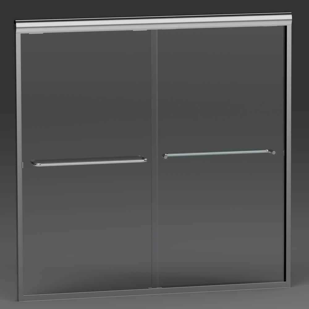 niveal Vale 60 in. W x 60 in. H Sliding Semi Frameless Tub Door Finish - Cheap Fitting