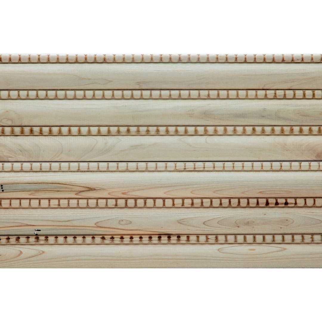 Ornamental Mouldings 0.4375 in. D x 5 in. W x 94.5 in. L Unfinished Ambrosia Maple Wood Large and Small Reed with Bead Panel Moulding - Cheap Fitting