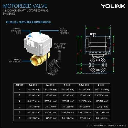 YoLink Wireless Smart Valve Control Kit 1/2 Brass Motorized Valve - Cheap Fitting